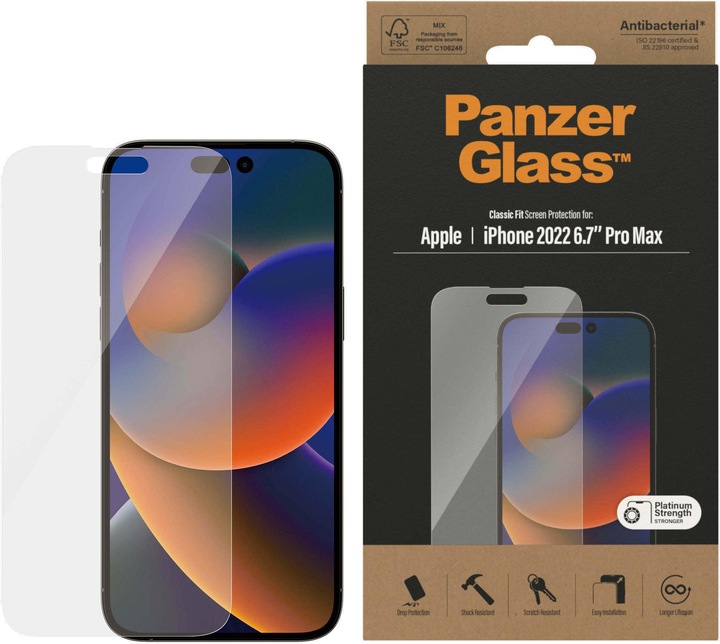 Productafbeelding PanzerGlass Classic Fit (1 Stuk, Apple iPhone 14 Pro Max)