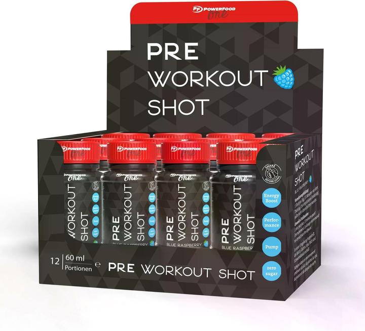 Immagine prodotto PowerFood One Shot pre-allenamento (12 x 60ml) (Mora, 12 x)