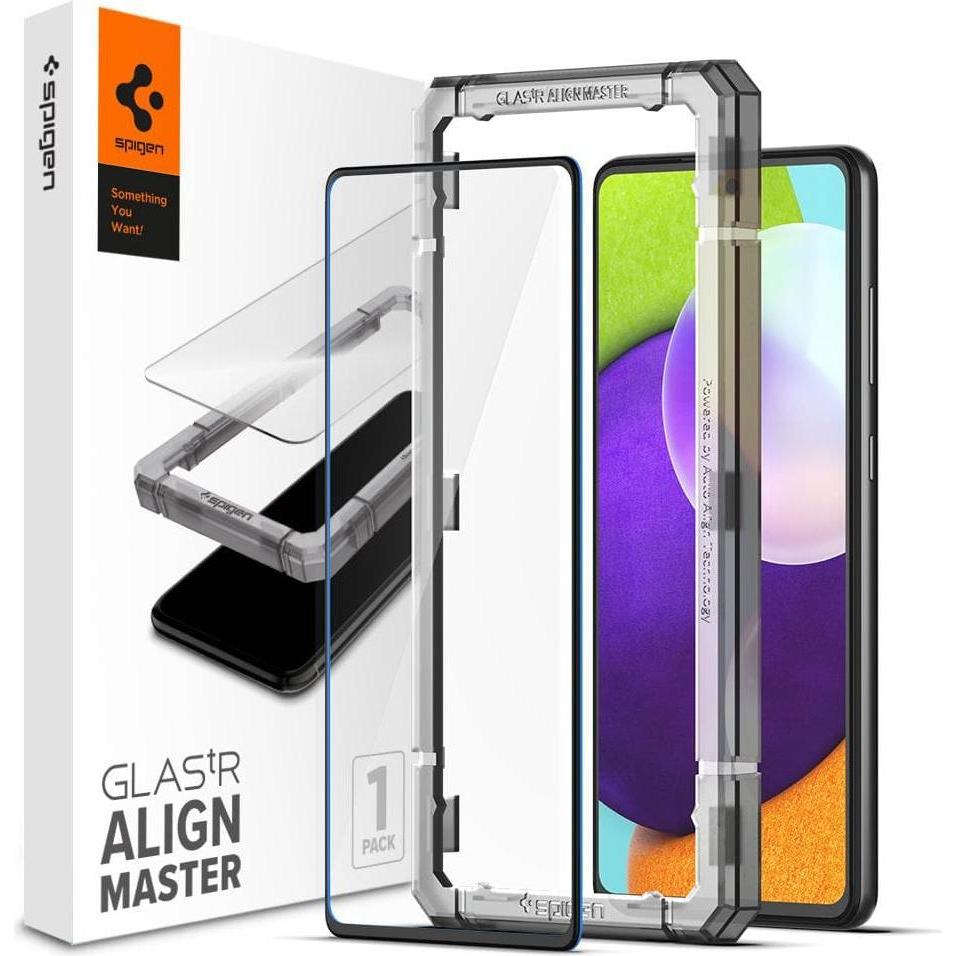 Spigen AlignMaster FC (1 Stück, Samsung Galaxy A52s 5G, Samsung Galaxy A52 5G), Smartphone Schutzfolie, Schwarz