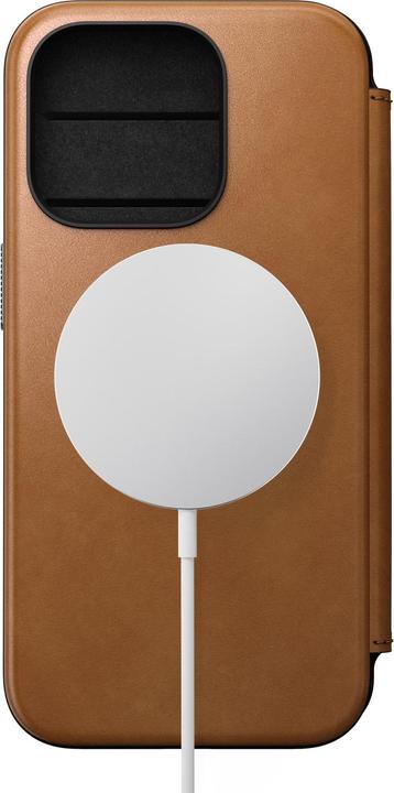 Actual product image Nomad Book Cover Modern Leather Folio iPhone 15 Pro Beige (Apple iPhone 15 Pro)