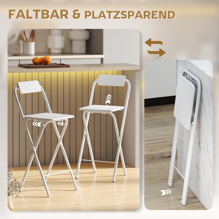 Produktbild Homcom Barhocker MDF, Stahl Weiss
