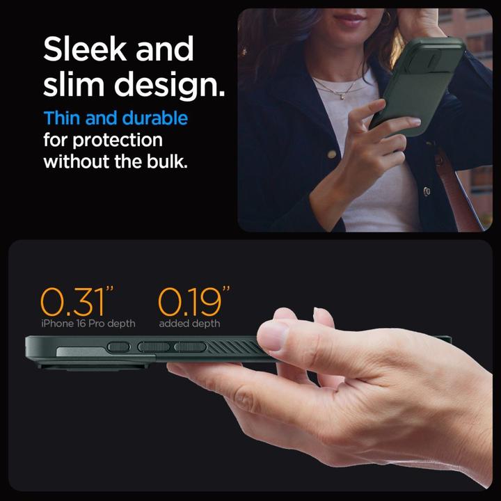 Produktbild Spigen Optik Armor Mag Magsafe Hülle für iPhone 16 Pro Max 6,9" abgrundtief grün (Apple iPhone 16 Pro Max)