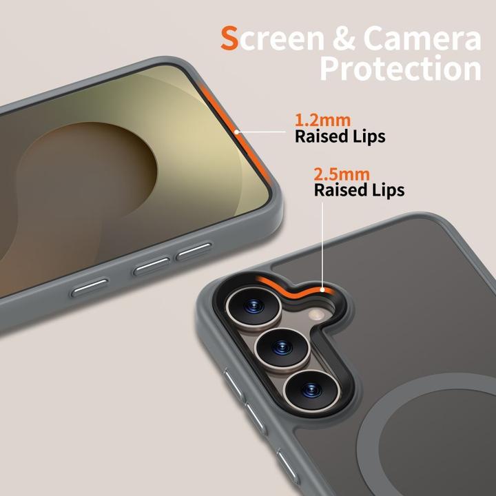 Actual product image Tech-Protect MagMat MagSafe Case for Samsung Galaxy S25 - Clear Gray (Samsung Galaxy S25)