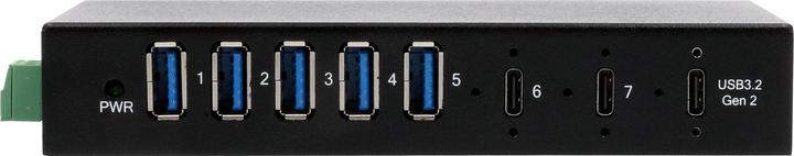 Actual product image Exsys Industrial USB 3.2 Gen 2x1 Hub 7-Port (USB-C, 7 ports)