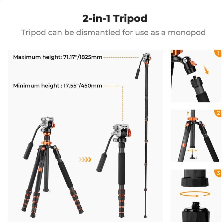 Image du produit K&F Concept O255C4+FH-03 (Carbone)