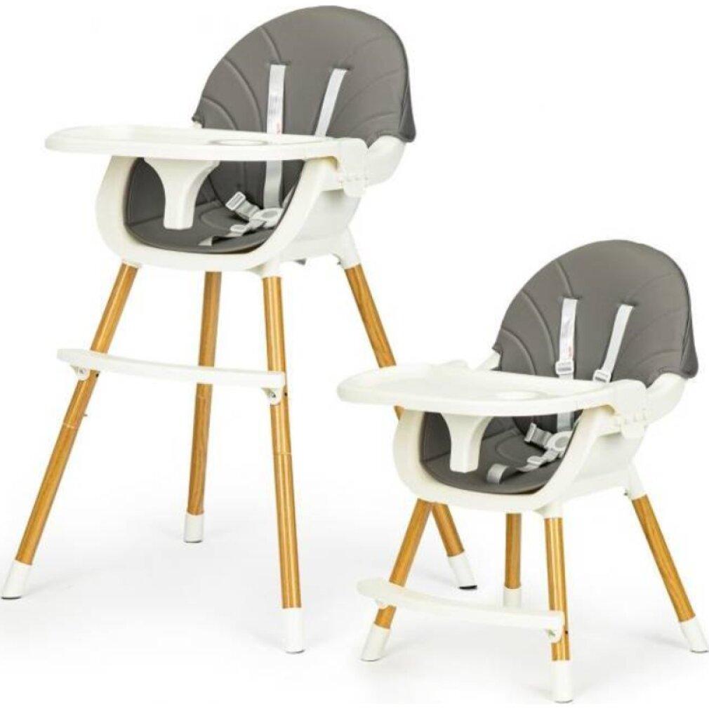 EcoToys, Hochstuhl, Esszimmerstuhl 2in1 Grau (Hochstuhl)