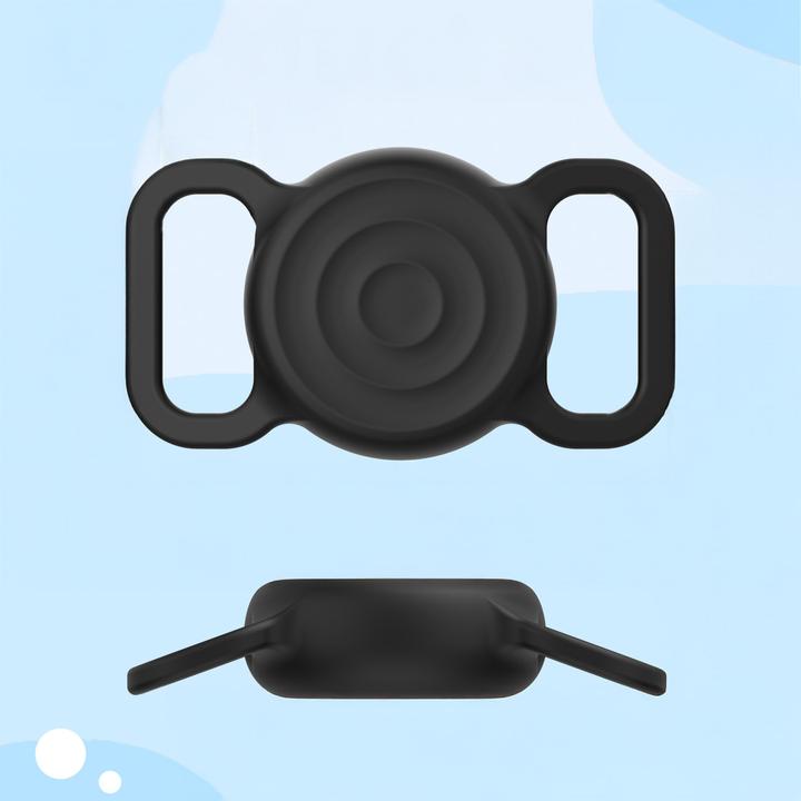 Actual product image Hurtel Wasserdichte AirTag-Silikonhülle für Hunde- oder Katzenhalsband – Schwarz