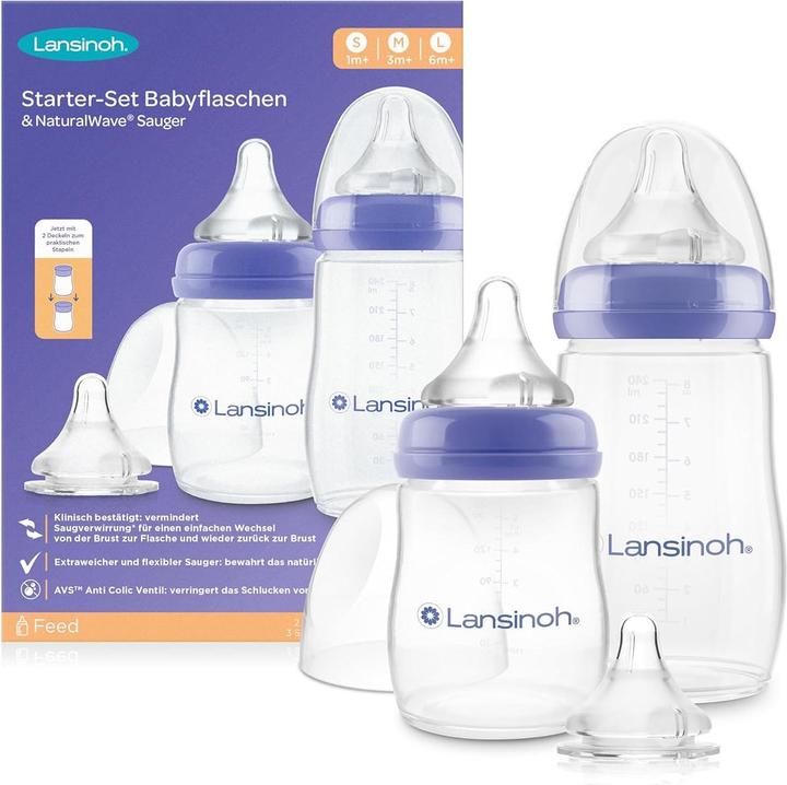 Actual product image Lansinoh Babyflaschen Starter-Set mit 2 PP Flaschen (160 ml & 240 (260 ml)