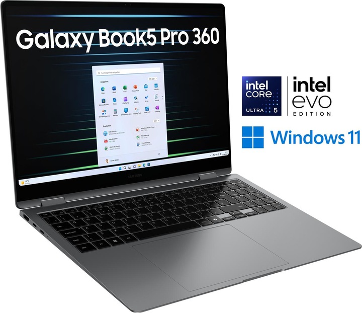 Image du produit Samsung Galaxy Book5 Pro 360 (16", Intel Core Ultra 5 226V, 16 Go, 512 Go, DE)