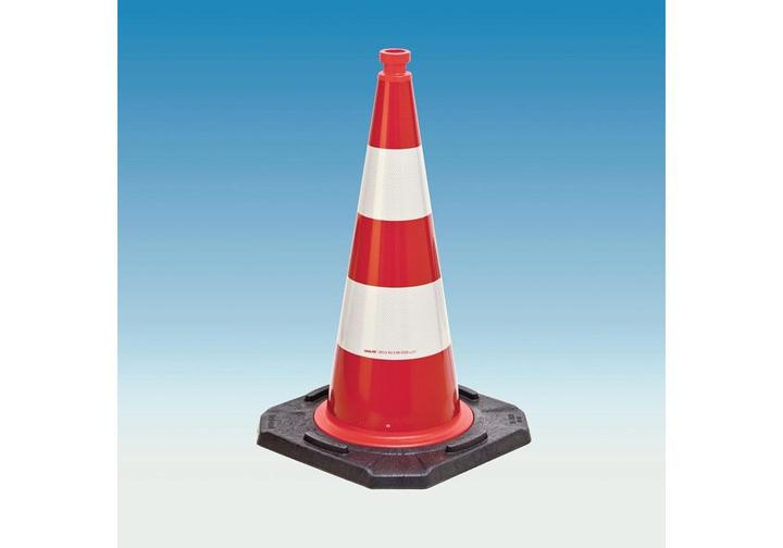 Productafbeelding HP Autozubehör Verkeerskegel TL hoogte 500 mm BAST getest, 2 stroken 33 x 33 cm