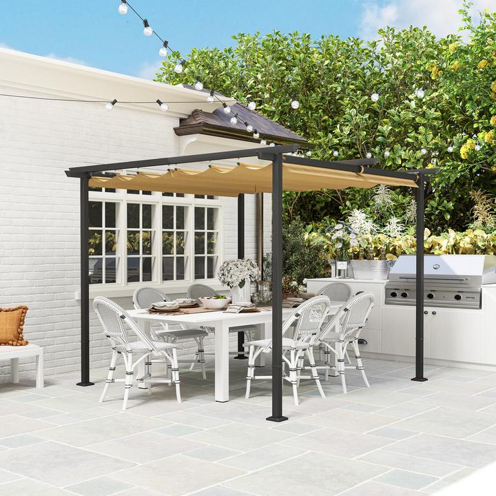 Immagine prodotto Outsunny Pergola Metall, Polyester Beige (300 cm, 300 cm)