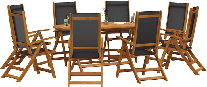 Actual product image vidaXL Garden furniture dining set garden set 9-piece solid wood acacia textilene (85 cm)