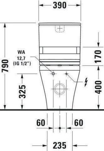 Produktbild Duravit Stand-WC-Kombination DURASTYLE ti. 37x70cm SensoWash Abgang Vario weiss