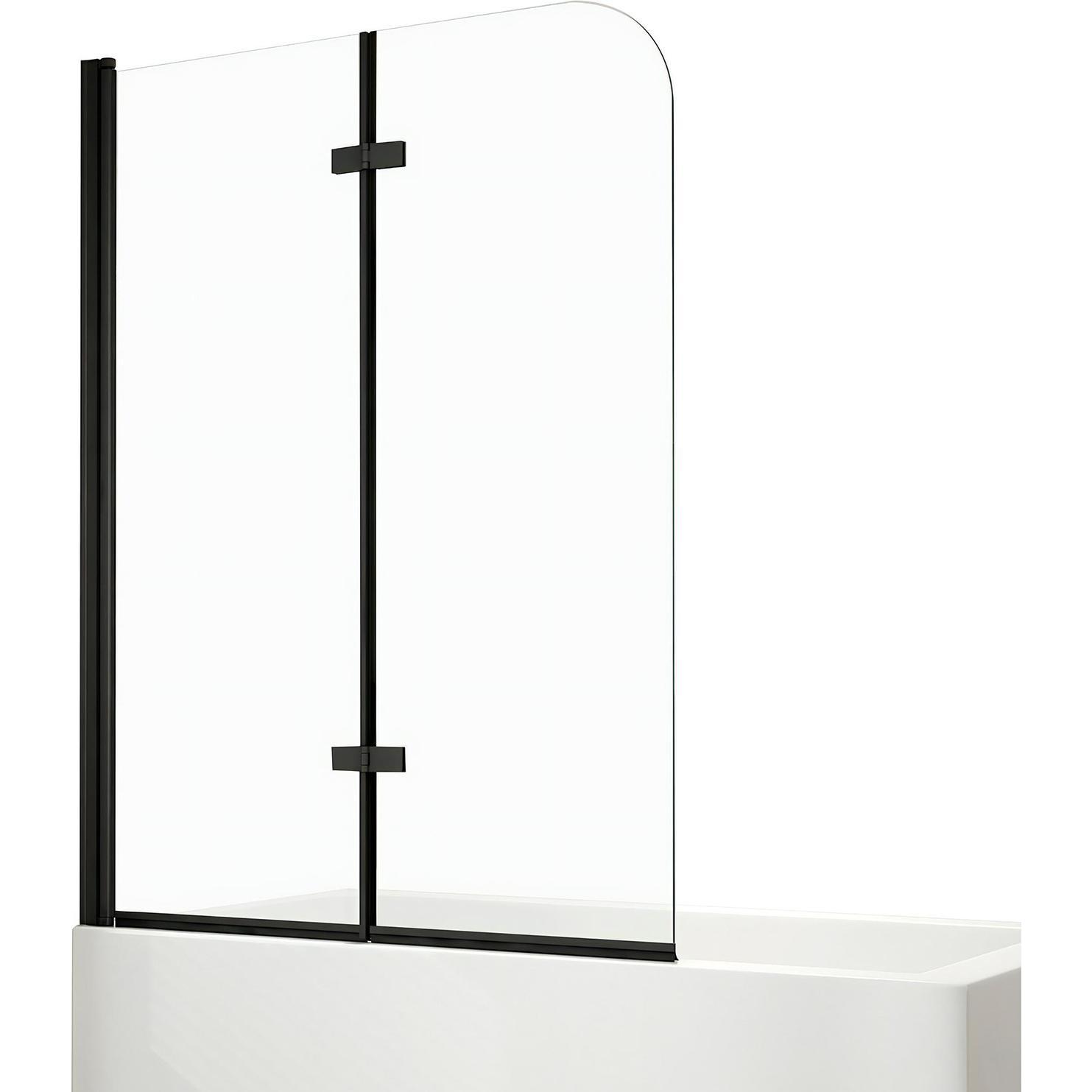Emke, Duschkabine + Duschwand, Duschwand für Badewanne 110x140cm Glas-Duschwand, 2-teilig Faltbar, Leicht zu Reinigen, S...