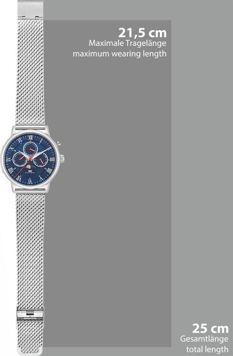 Image du produit Multifonctions Moontime II Acier inoxydable Argent - 34104 (Montre analogique, 40 mm)