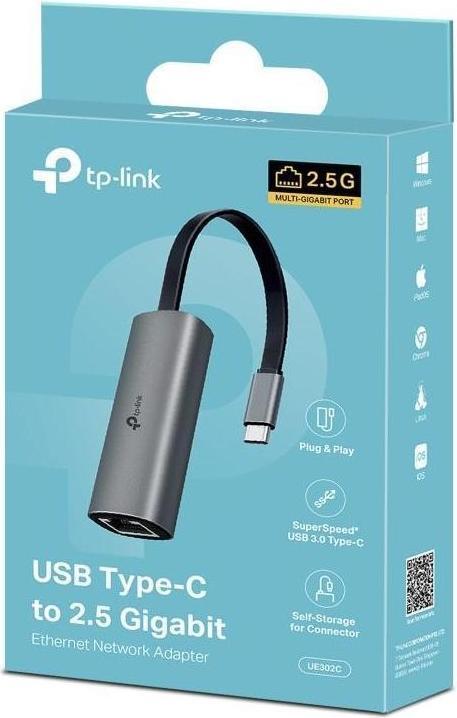 Produktbild TP-Link UE302C (USB 3.0, USB-C, RJ45 2.5 Gigabit Ethernet (1x))