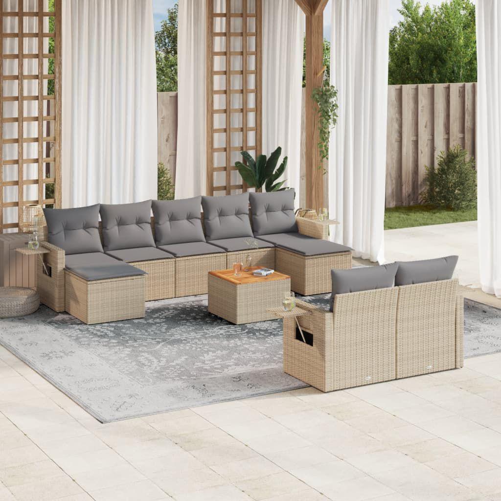 Thumbnail - VidaXL, Gartenlounge, 10-tlg. Garten-Lounge-Set mit Kissen