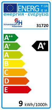 Label énergétique Scharnberger+Hasenbein Lampe LED (B22d, 8 W, 700 lm, 1 x, G)