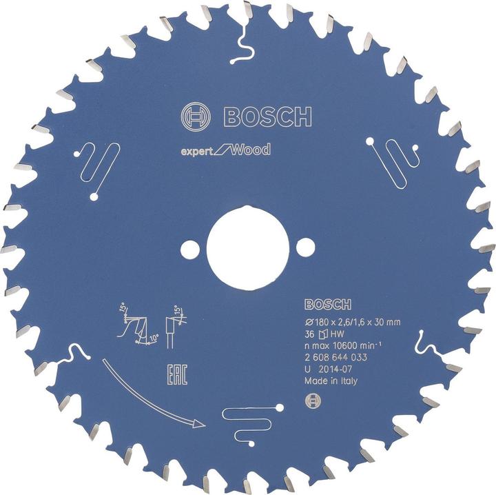 Produktbild Bosch Professional Zubehör Kreissägeblatt Expert for Wood, 180 x 30 x 2,6 mm, 36