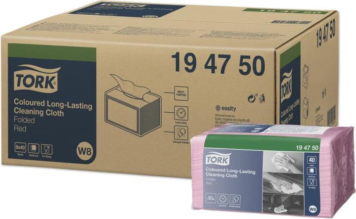 Actual product image Tork 194750, Paper, Red, 160 mm, 193 mm, 40 pc(s), 195 mm