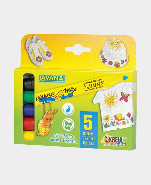 Image du produit Kreul Texi mäx, kit de 5 couleurs (Rouge, Vert, Noir, Jaune, Bleu, 4 mm, 5 x)