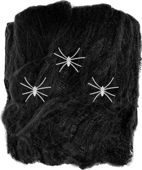 Image du produit Widmann 50g de toile d'araignée noire avec 3 araignées phosphorescentes (1 pcs)