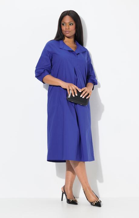 Actual product image Ulla Popken Paper Touch 3/4 Sleeve Collared Dress (60)