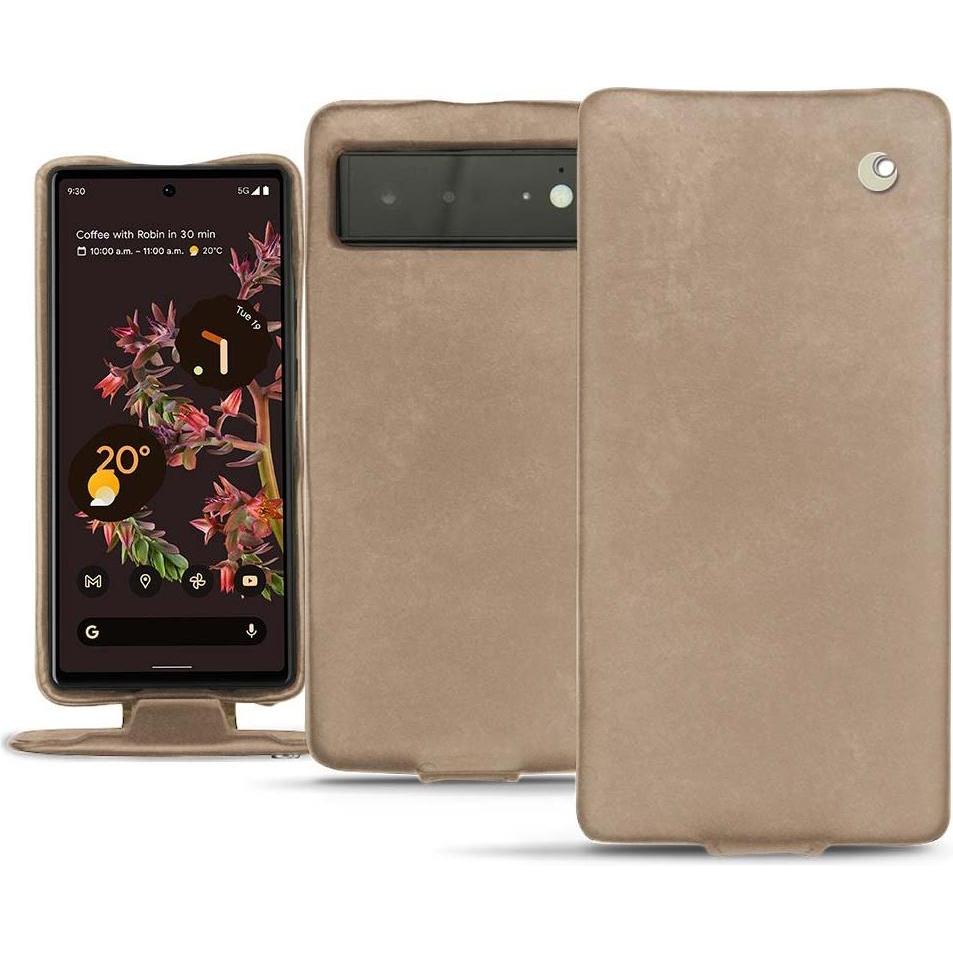 Noreve Lederschutzhülle vertikal (Google Pixel 6), Smartphone Hülle, Beige