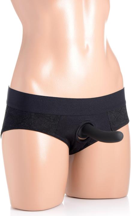 Produktbild XR Brands Envy StrapOnGurtzeug mit offenem Schritt und Spitze Schwarz