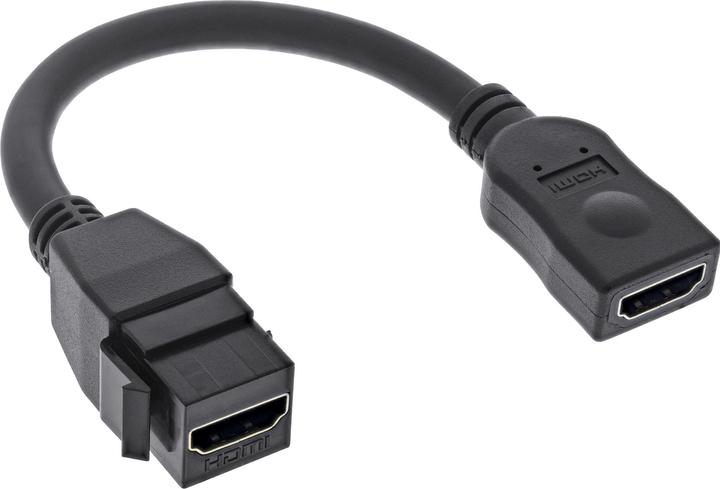 Actual product image InLine ® HDMI Keystone adapter cable 4K/30Hz, HDMI A female/female, black, 0.2m (HDMI, 20 cm)