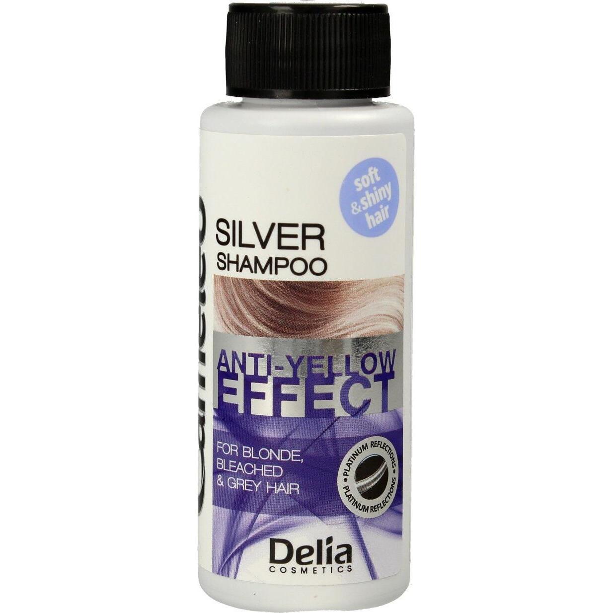 Delia Cosmetics, Shampoo, Cameleo Silver Shampoo für blondes und graues Haar (50 ml, Flüssiges Shampoo)