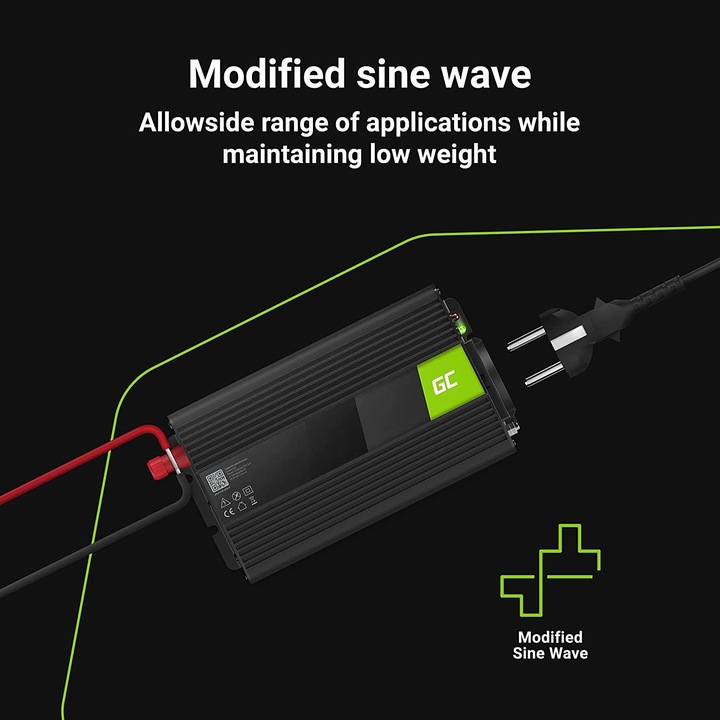 Image du produit GreenCell Convertisseur de tension pour voiture 12V à 230V 300W 600W