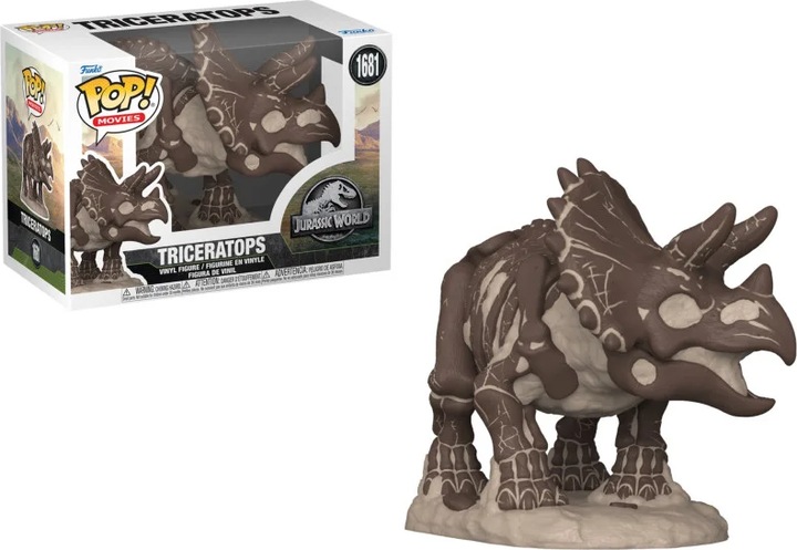 Actual product image Funko Jurassic Park Fossil POP! movies vinyl figure Triceratops 9 cm