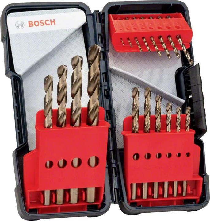 Bosch Professional Zubehör PRO Stainless Steel HSS-Co Spiralbohrer-Set, 18-tlg. (6 mm, 1 mm, 6.5 mm, 5.5 mm, 10 mm, 1.5 mm, 7 mm, 3 mm, 5 mm, 8.5 mm, 8 mm, 2.5 mm, 9 mm, 3.5 mm, 4.5 mm, 2 mm, 7.5 mm, 9.5 mm, 4 mm)