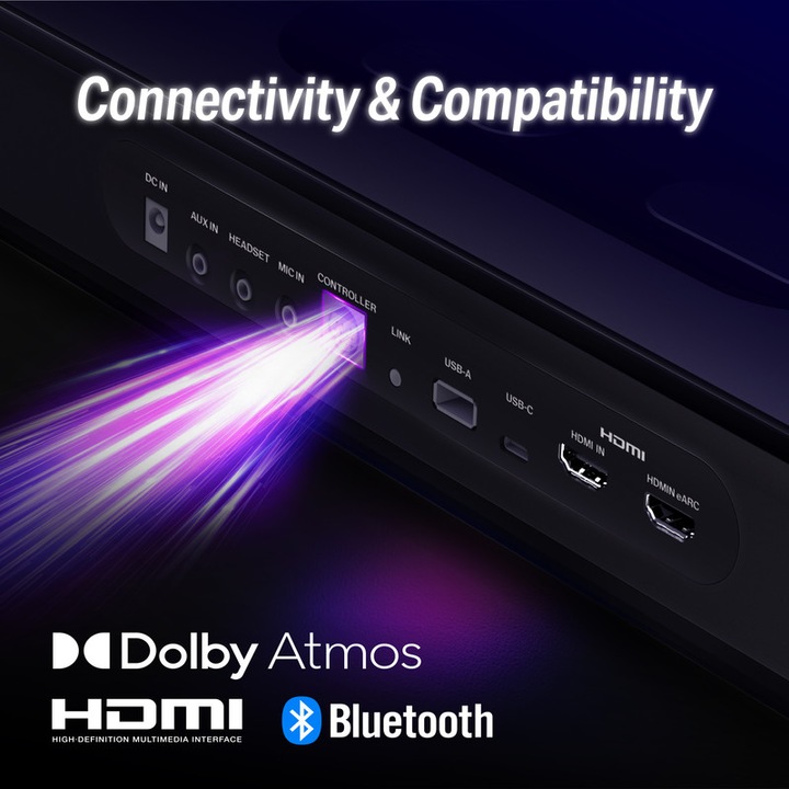 Actual product image OXS Thunder Pro Gaming Soundbar 5.1.2 Dolby Atmos Sound System (180 W, 5.1.2 Channel)