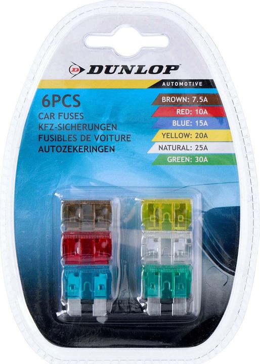 Actual product image Dunlop Car fuses plug-in ass 6pcs