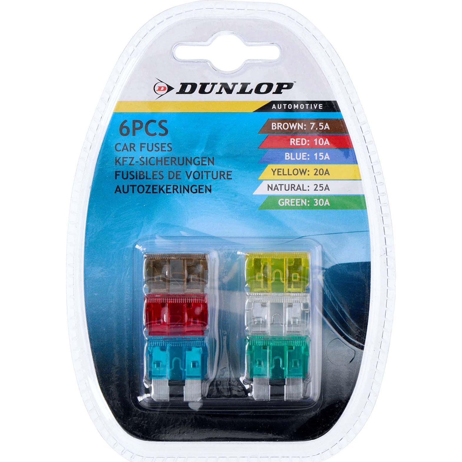 Dunlop, Accessori interni per auto, Car fuses plug-in ass 6pcs