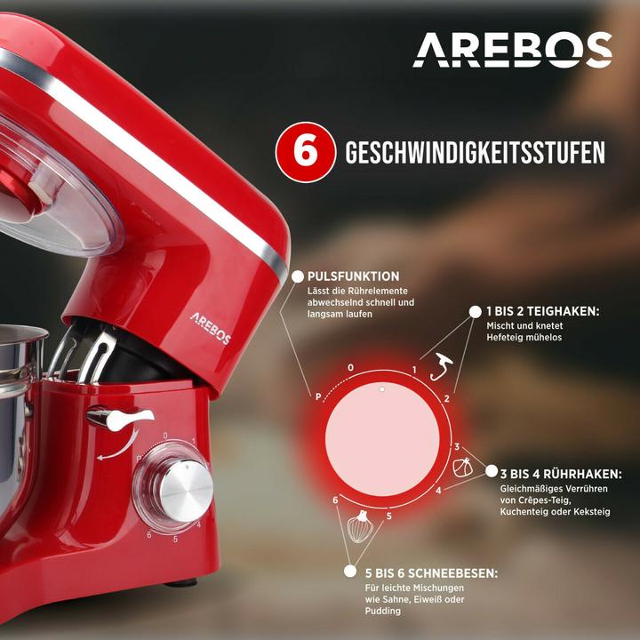 Actual product image Arebos Food processor (1500 W, 6 l)