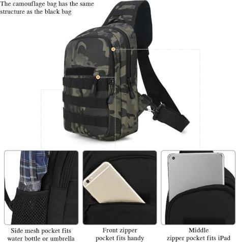 Produktbild Only-Bags.Store Tactical Chest Bag Militärische Umhängetasche Tactical Chest Sling Pack Crossbody Bag