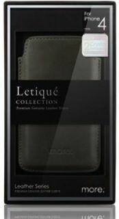 Actual product image more. Letique Collection (genuine leather) for iPhone 4/4S - grey (Apple iPhone 4)