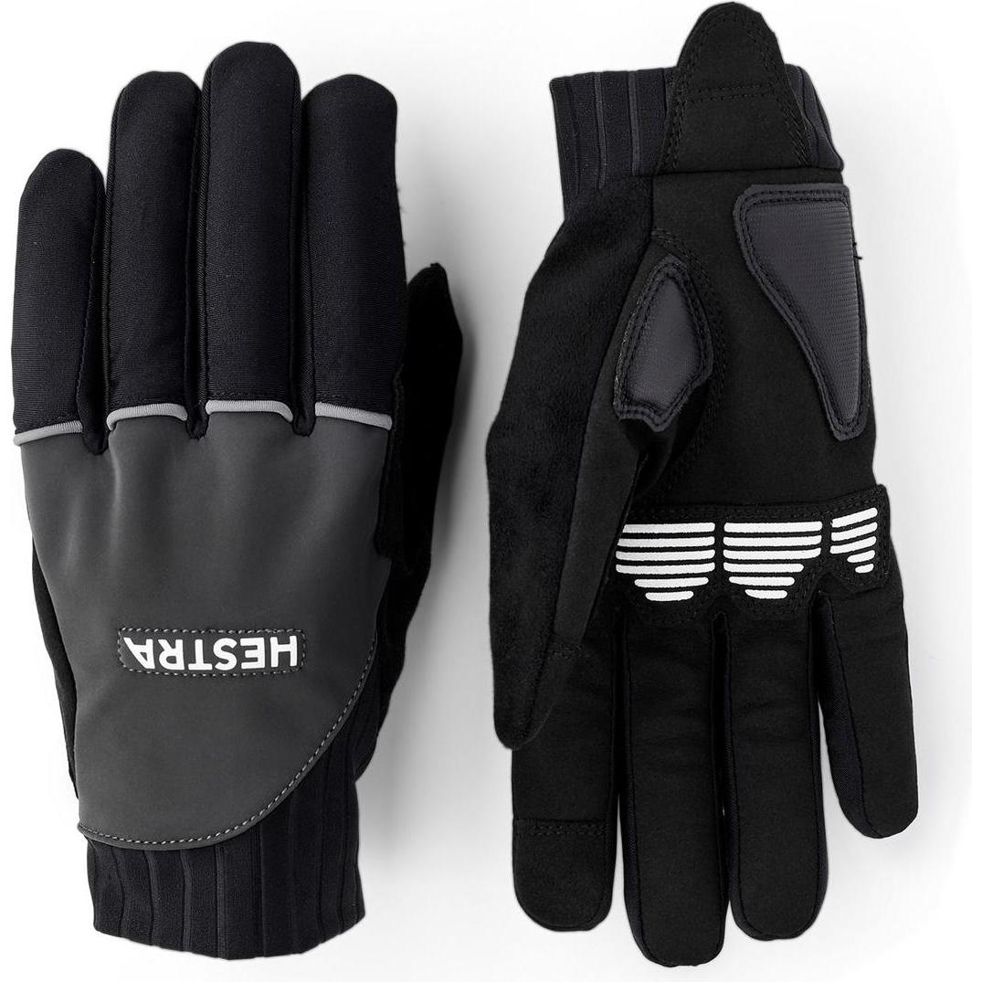 Hestra, Herren, Handschuhe, Bike Reflective Long 5 Finger, Schwarz, (L)