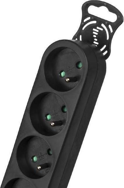 Actual product image Maclean MCE184 power extension 5 AC outlet(s) Indoor Black (5x, CEE 7/5, 3 m)