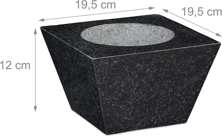 Image du produit Relaxdays Mortier et pilon, forme carrée