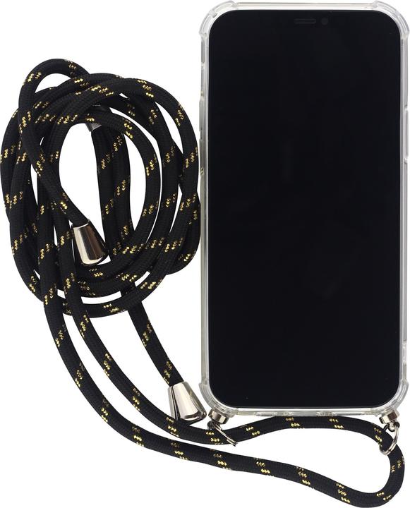 Produktbild PhoneLook Hülle Gummi transparent mit Seil schwarz (Apple iPhone 16 Plus)