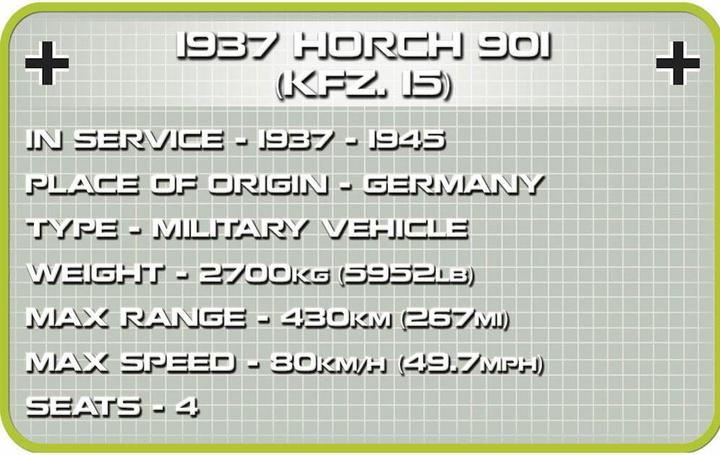 Image du produit Cobi 1937 Horch 901 (Kfz.15)