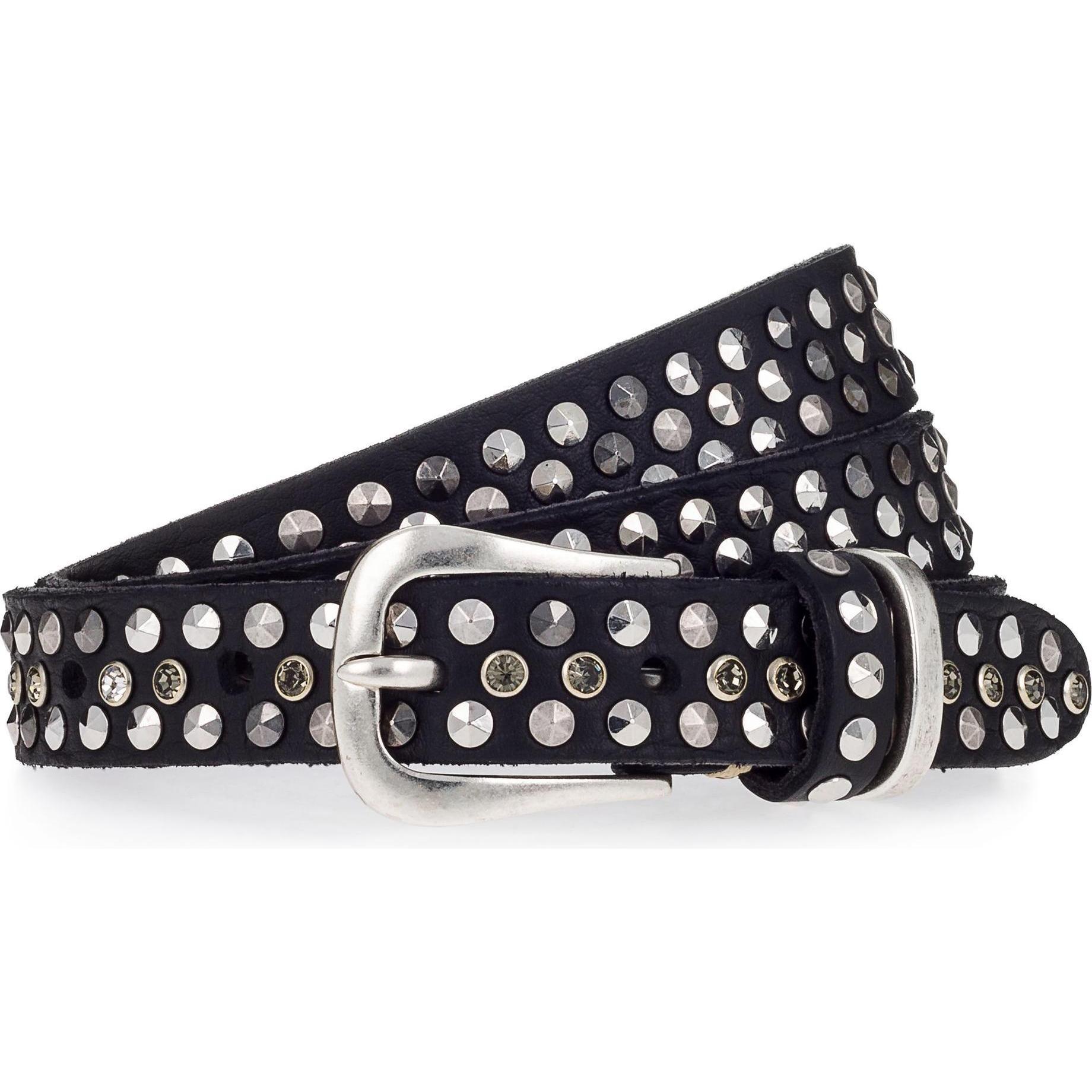 B.Belt, Damen, Gürtel, Nietengürtel Leder, Schwarz, (105)