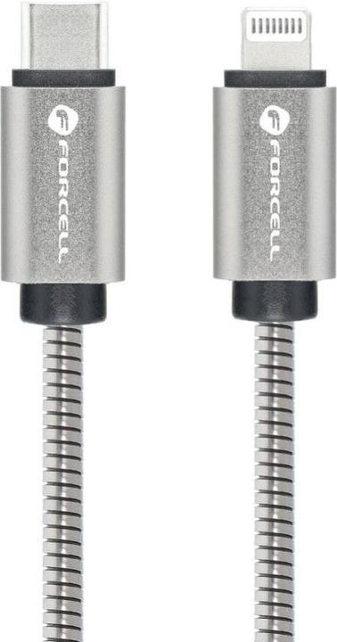 Produktbild Forcell Cable F-ENERGY Metal C238 cable Type C to Lightning PD 3A 27W 1 m silver (1 m, 27 W)