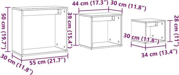 Image du produit vidaXL Satztisch (55 x 30 x 50 cm)