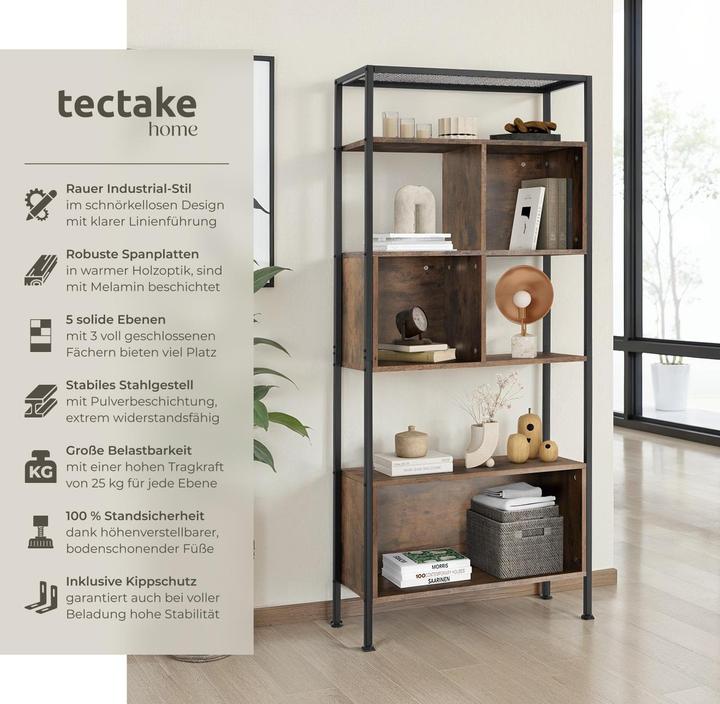 Immagine prodotto tectake Libreria Hastings 75x31x170,5cm