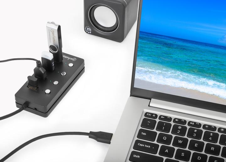 Actual product image Manhattan 4-port USB 3.0 Type-A hub (USB-A, 4 ports)